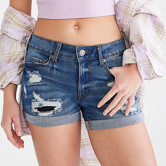 Aeropostale Pants - Aeropostale Seriously Stretchy Low-Rise Denim Midi Shorts